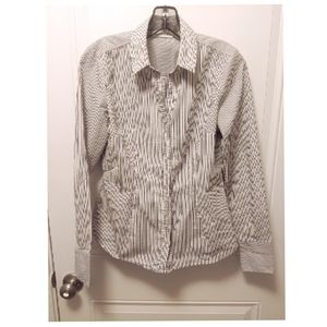 Grey Stripped Collared Shirt